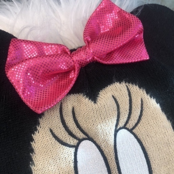 DISNEY MINNIE MOUSE | Disney Minnie Mouse Beanie + Ears and Pink Bow | One Size - Picture 2 of 5